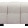 Pouf repose-pieds design en tissu effet velours texturé beige CORTO