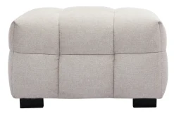 Pouf repose-pieds design en tissu effet velours texturé beige CORTO