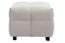 Pouf repose-pieds design en tissu effet velours texturé beige CORTO