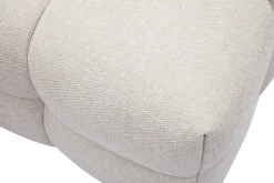 Pouf repose-pieds design en tissu effet velours texturé beige CORTO