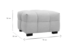 Pouf repose-pieds design en tissu effet velours texturé beige CORTO