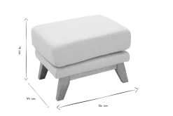 Pouf repose-pieds déhoussable scandinave en tissu beige et bois clair OSLO