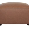 Pouf repose pieds en cuir marron FERGUS