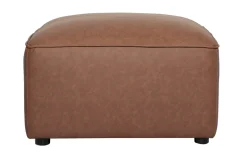 Pouf repose pieds en cuir marron FERGUS
