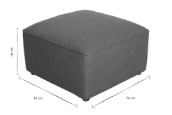 Pouf repose pieds en cuir marron FERGUS