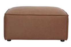 Pouf repose pieds en cuir marron SPLIT