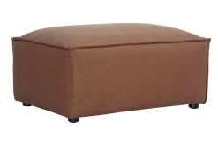 Pouf repose pieds en cuir marron SPLIT