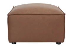 Pouf repose pieds en cuir marron SPLIT