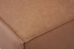Pouf repose pieds en cuir marron SPLIT