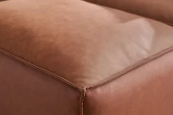 Pouf repose pieds en cuir marron SPLIT