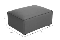 Pouf repose pieds en cuir marron SPLIT