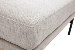 Pouf repose pieds en tissu chenille beige et métal noir TODD