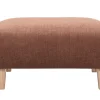 Pouf repose-pieds en tissu chenille terre brûlée et bois clair L75 cm BASTILLE