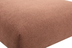 Pouf repose-pieds en tissu chenille terre brûlée et bois clair L75 cm BASTILLE