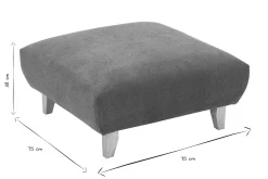 Pouf repose-pieds en tissu chenille terre brûlée et bois clair L75 cm BASTILLE