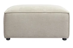 Pouf repose pieds en tissu chenille beige SPLIT