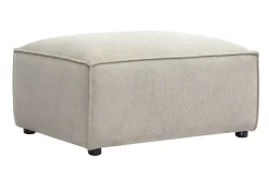 Pouf repose pieds en tissu chenille beige SPLIT
