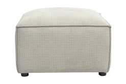 Pouf repose pieds en tissu chenille beige SPLIT