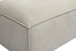 Pouf repose pieds en tissu chenille beige SPLIT