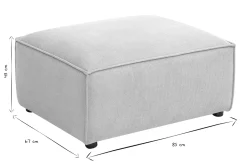 Pouf repose pieds en tissu chenille beige SPLIT