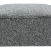 Pouf repose pieds en tissu chiné gris foncé KERRY