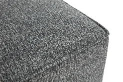 Pouf repose pieds en tissu chiné gris foncé KERRY