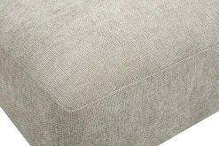 Pouf repose pieds en tissu effet velours texturé beige JOYA
