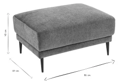 Pouf repose pieds en tissu effet velours vert kaki et métal noir JERRY