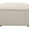 Pouf repose pieds en tissu effet velours texturé beige KERRY