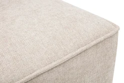 Pouf repose pieds en tissu effet velours texturé beige KERRY