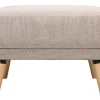 Pouf repose-pieds scandinave en tissu beige et bois clair ULLA