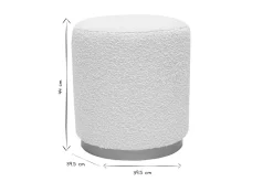 Pouf rond en tissu effet laine bouclée blanc cassé et métal doré D40 cm AMAYA