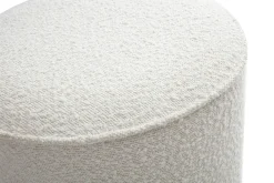 Pouf rond en tissu effet laine bouclée blanc D40 cm PAUL