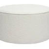Pouf rond en tissu effet laine bouclée blanc D70 cm PAUL