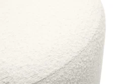 Pouf rond en tissu effet laine bouclée blanc cassé et métal doré D54 cm AMAYA