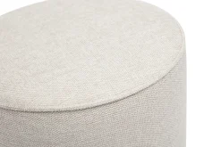 Pouf rond en tissu effet velours texturé beige D40 cm PAUL