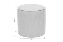 Pouf rond en tissu effet velours texturé beige D40 cm PAUL