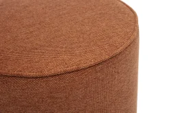Pouf rond en tissu effet velours texturé terre brûlée D40 cm PAUL