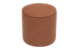 Pouf rond en tissu effet velours texturé terre brûlée D40 cm PAUL