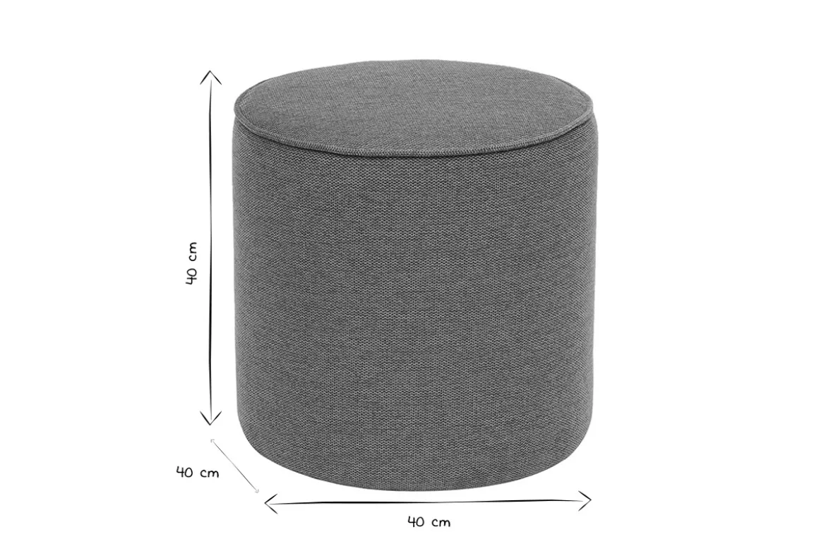 Pouf rond en tissu effet velours texturé terre brûlée D40 cm PAUL