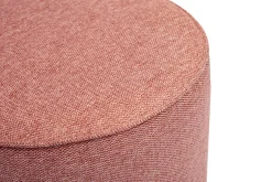 Pouf rond en tissu effet velours texturé terracotta D40 cm PAUL
