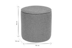 Pouf rond en tissu effet velours texturé terracotta D40 cm PAUL