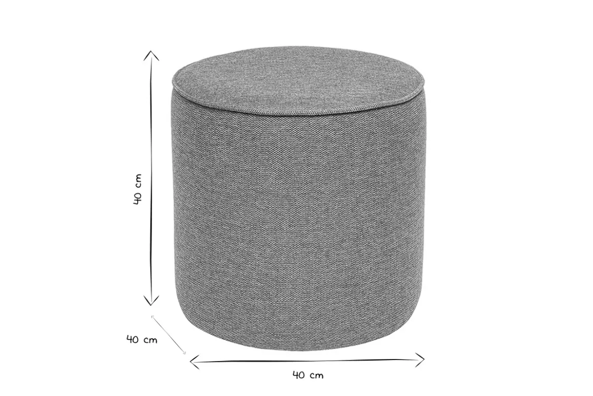 Pouf rond en tissu effet velours texturé terracotta D40 cm PAUL