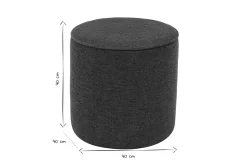 Pouf rond en tissu effet velours texturé bleu foncé D40 cm PAUL