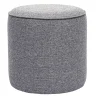Pouf rond en tissu gris clair D40 cm PAUL