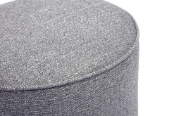 Pouf rond en tissu gris clair D40 cm PAUL