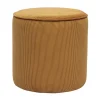 Pouf rond en tissu velours côtelé jaune curry D40 cm PAUL