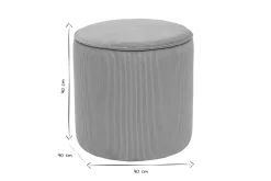 Pouf rond en tissu velours côtelé jaune curry D40 cm PAUL