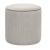 Pouf rond en tissu velours côtelé taupe D40 cm PAUL