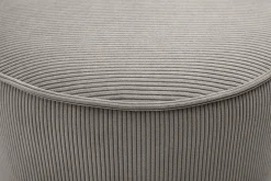 Pouf rond en tissu velours côtelé taupe D40 cm PAUL